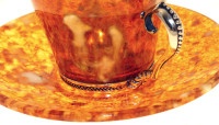 Кофейная чашка из янтаря с ложкой AZ-3202