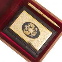 Набор подарочный ДЕРЖАВА, ежедневник и ручка с гравюрой AZY-122392