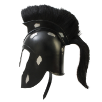 Шлем АХИЛЛЕСА чёрный с чёрным плюмажем NA-3695