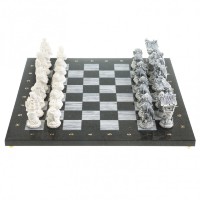Шахматы подарочные из камня РУССКИЕ СКАЗКИ AZY-122802