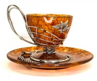 Чайная чашка из янтаря КОЛОСОК AZJ-5102
