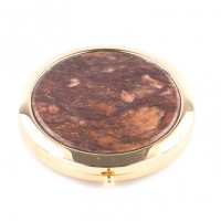 Зеркальце карманное из авантюрина, золотистое AZY-121289