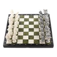 Шахматы подарочные из камня РУССКИЕ СКАЗКИ-6 AZY-9298