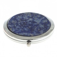 Зеркальце круглое из лазурита, цвет серебро AZY-122767
