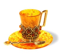 Чашка для кофе из янтаря ВИЗИРЬ 048. Br-012