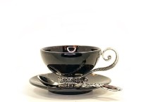 Чашка чайная из янтаря АНТИК AZJ-3702/black