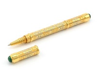 Подарочная шариковая ручка с малахитом AZRK-3330234