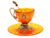 Чайный набор из янтаря РИМ 048.Br198-2