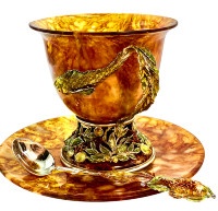 Чашка чайная из янтаря ИСПОЛНЕНИЕ ЖЕЛАНИЙ AZJ4204/L