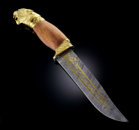 Нож подарочный в цельнометаллических ножнах ВОЛК AZRV55306