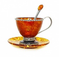Чашка чайная из янтаря ВЕНЕЦИЯ AZJ-11504/L