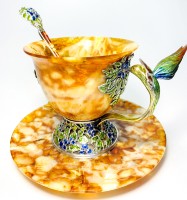 Чашка чайная из янтаря КОЛИБРИ AZJ/4201/L
