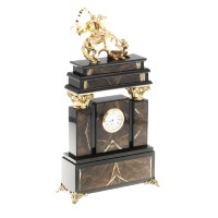 Часы каминные из офиокальцита ГЕОРГИЙ ПОБЕДОНОСЕЦ AZY-124557