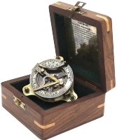 Морской компас с солнечными часами в деревянном футляре NA-16050