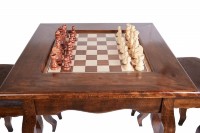 Стол ломберный шахматный КЛАССИЧЕСКИЙ С 2-я табуретами AZGGU402