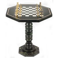 Шахматный стол из камня с фигурами РИМ AZY-117831