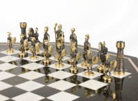 Шахматный стол из камня с фигурами РИМ AZY-117831