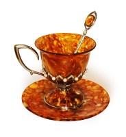 Чашка чайная из янтаря ИМПЕРАТРИЦА AZ-8202-L