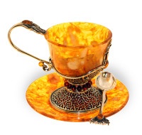 Кофейная чашка из янтаря ИМПЕРАТОР AZ-9303-L