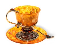 Кофейная чашка из янтаря ИМПЕРАТОР AZ-9303-L