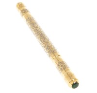 Подарочная шариковая ручка с зелёным фианитом AZY-126877 