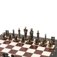 Шахматы подарочные из камня и бронзы ИДОЛЫ AZY-124909