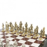 Шахматы подарочные из камня РИМЛЯНЕ VS ГАЛЛЫ AZY-122641