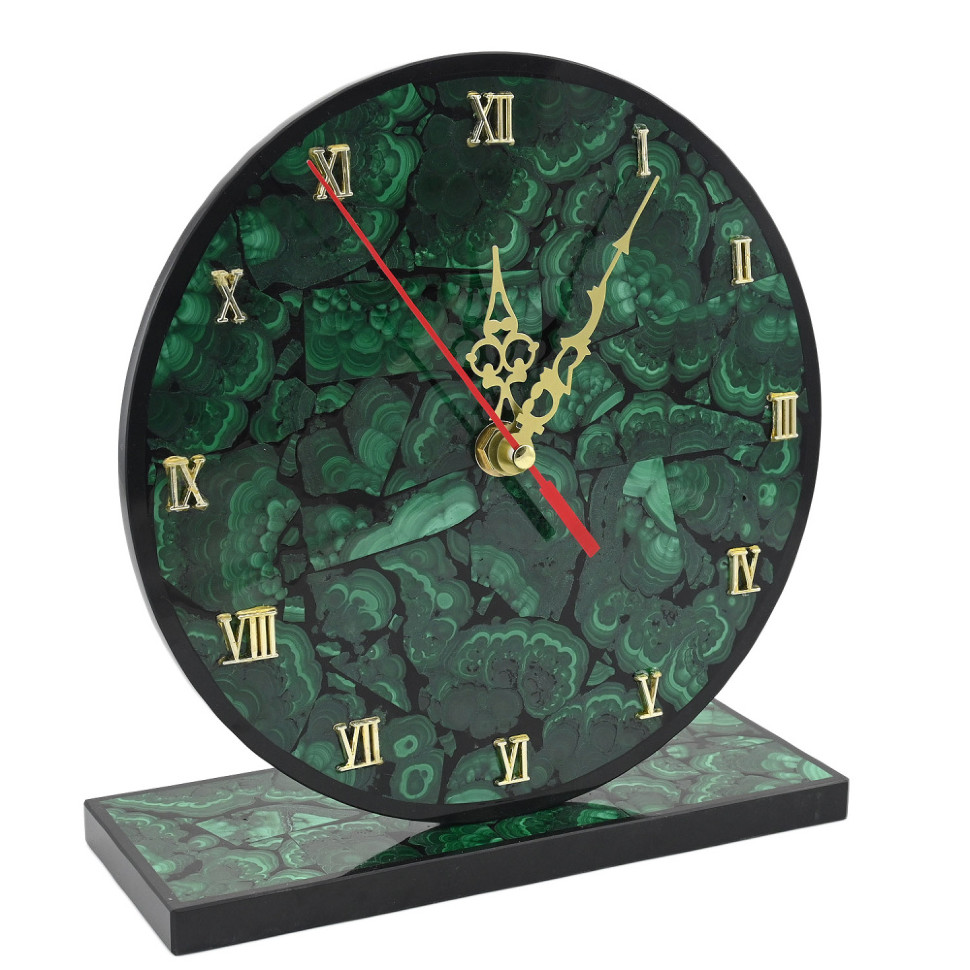 Часы настольные из малахита AZRK-3200545 Часы настольные из малахита AZRK-3200545