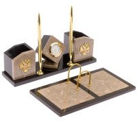 Письменный набор из бежевого мрамора КУБ 072126240