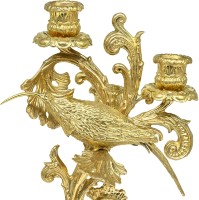 Часы с канделябрами КОЛИБРИ из бронзы и креноида 0723571