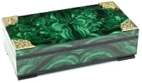 Шкатулка из малахита КУПЮРНИЦА с бронзой AZRK-3200125dm Шкатулка из малахита КУПЮРНИЦА с бронзой AZRK-3200125dm