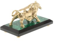 Статуэтка из бронзы БЫК на подставке из малахита AZY-127657 