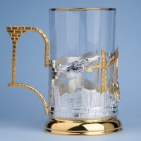 Подстаканник ИСКУССТВО СТРОИТЕЛЯ (золочение, серебрение) 061.L1091/3G Подстаканник ИСКУССТВО СТРОИТЕЛЯ (золочение, серебрение) 061.L1091/3G
