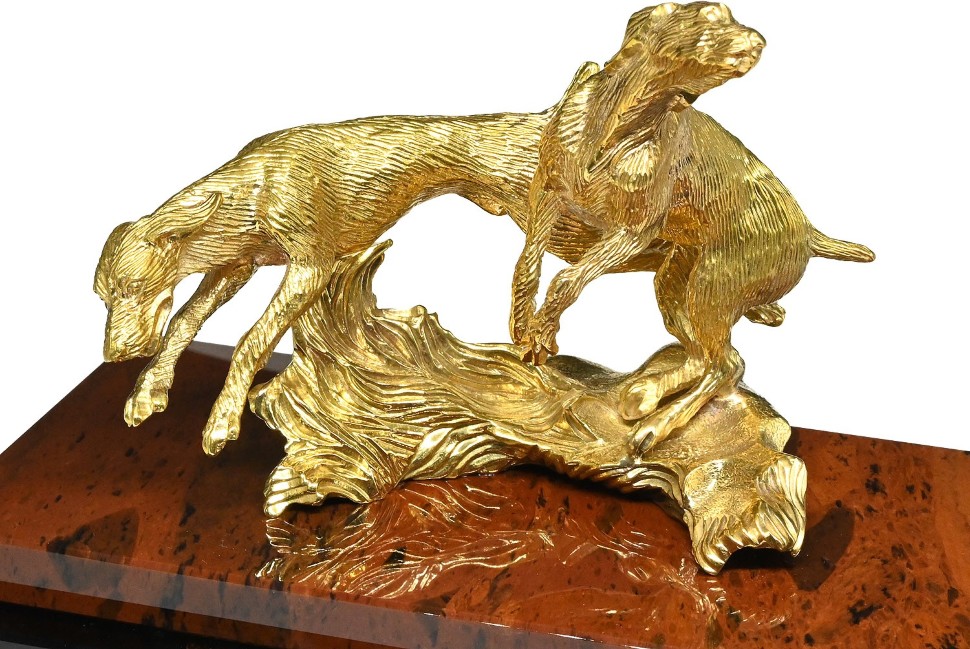 Часы каминные из обсидиана ГОНЧИЕ 037rk.1450415