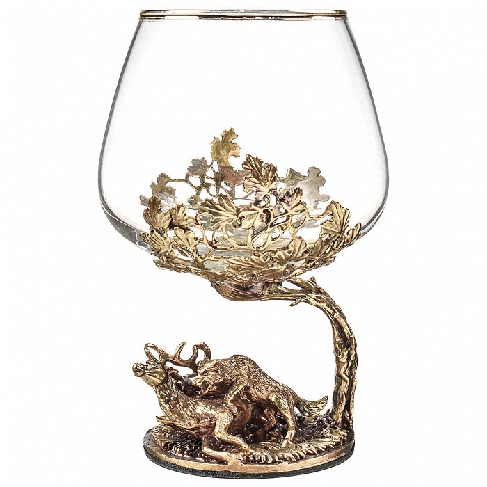 Пара подарочных бокалов для коньяка ОХОТА НА ОЛЕНЯ И ОХОТА НА УТОК GP-13000060 