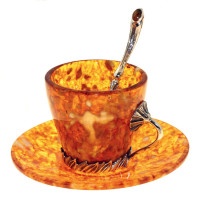 Чашка для кофе из янтаря ЛЕТО 048.Br-342