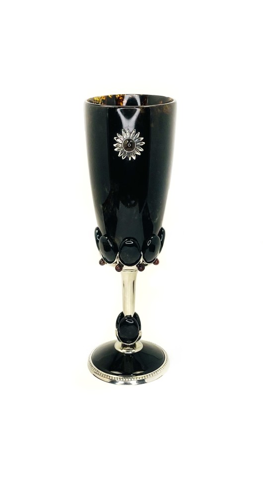 Бокал для вина из янтаря СОЛНЫШКО AZJ/1909/black