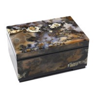 Шкатулка из мохового камня агат с дендритами AZRK-3721508-1