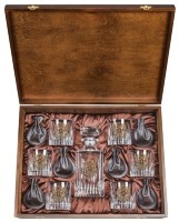Набор бокалов для виски со штофом ГЕРБ РОССИИ в деревянной шкатулке GP-13000661