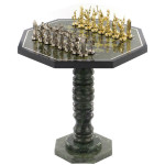 Шахматный стол из камня с фигурами ГРЕЧЕСКАЯ МИФОЛОГИЯ AZY-119432