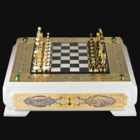 Шахматы подарочные из камня БАТАЛИЯ AZY-120666