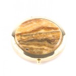 Зеркальце карманное из оникса, золотистое AZY-121271