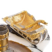 Икорница со стопками РЫБАК С САНЯМИ на мраморе AZY-126520