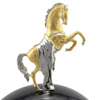 Часы каминные из малахита КОНЬ AZRK-3200539 Часы каминные из малахита КОНЬ AZRK-3200539
