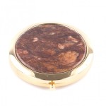 Зеркальце карманное из авантюрина, золотистое AZY-121289