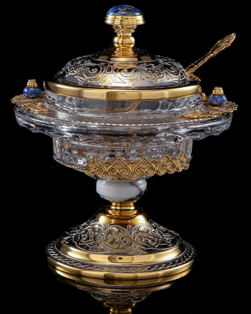 Икорница подарочная с лазуритом. Златоуст AZRV0069746