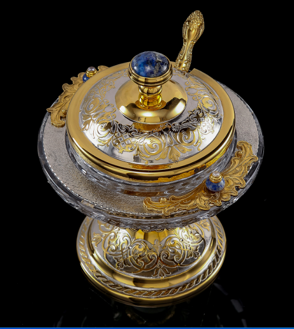 Икорница подарочная с лазуритом. Златоуст AZRV0069746