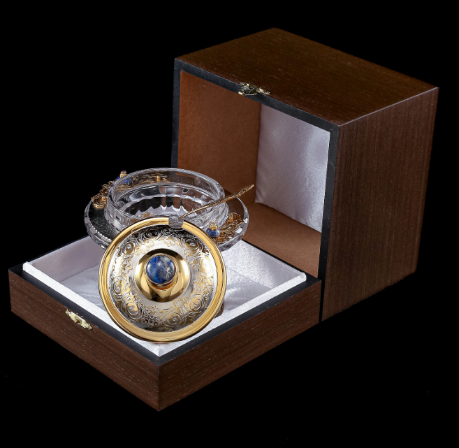 Икорница подарочная с лазуритом. Златоуст AZRV0069746