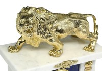 Часы каминные из мрамора и малахита ЛЕВ 037rk.3200537