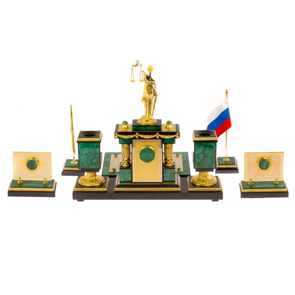 Настольный письменный набор из малахита ФЕМИДА 072125278